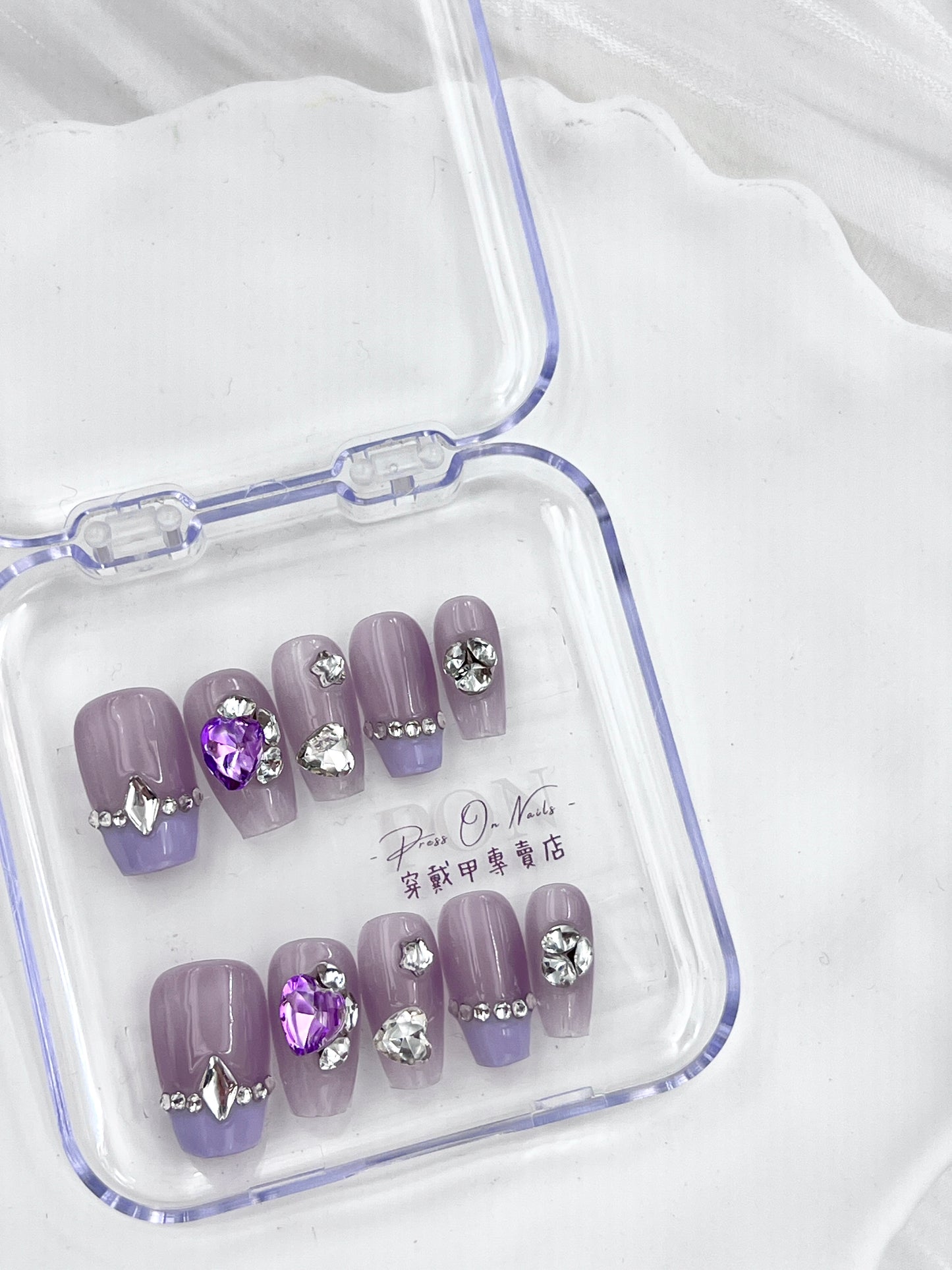 Icy Purple Rhinestone French-Wearing Armor