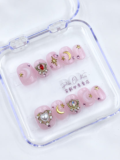 P407 Ice-clear Sailor Moon  Purely Handmadepress on nails