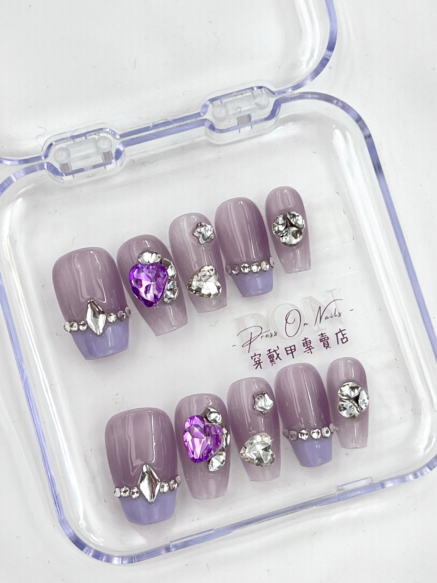 Icy Purple Rhinestone French-Wearing Armor