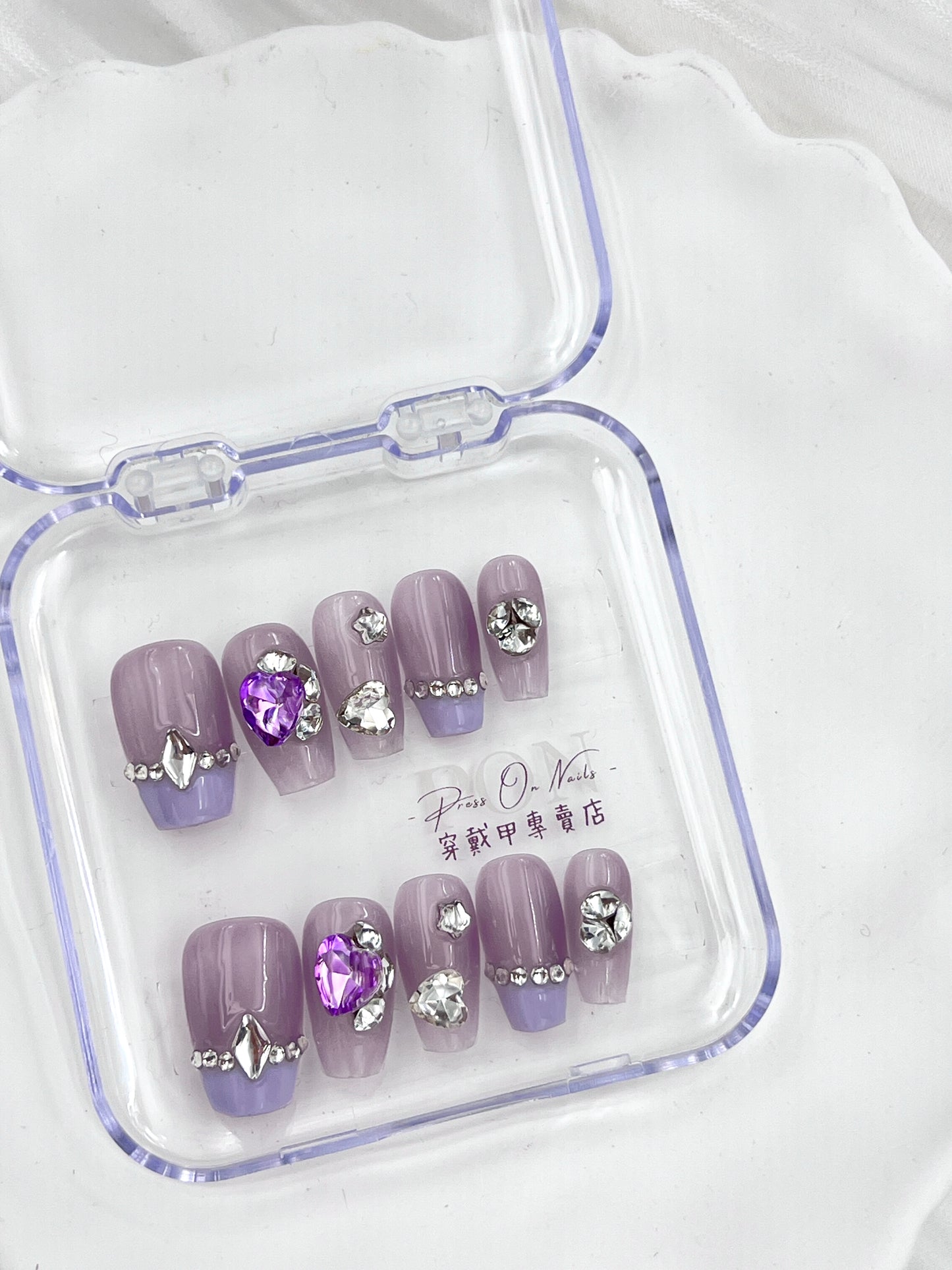 Icy Purple Rhinestone French-Wearing Armor