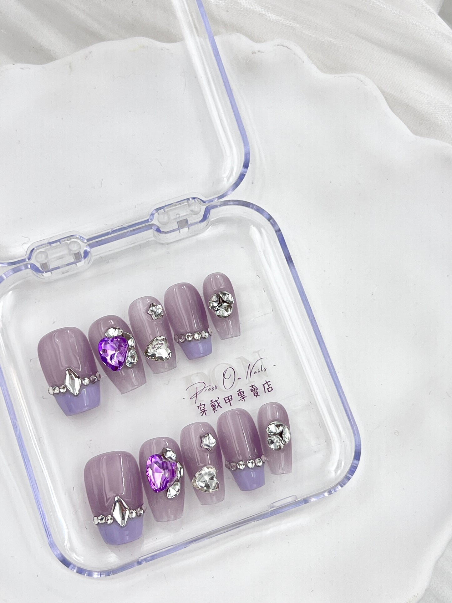 Icy Purple Rhinestone French-Wearing Armor